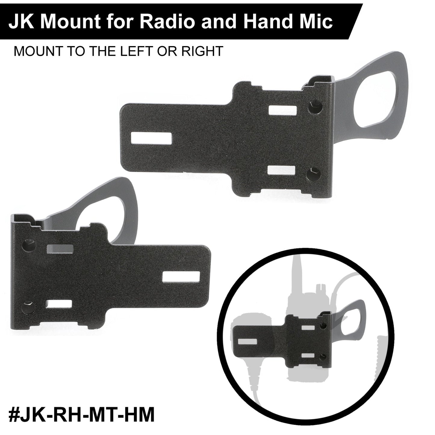 Handheld Radio Grab Bar Mount for Jeep Wrangler JK JKU JL and Gladiator JT - JL/JT - Radio-Only Mount