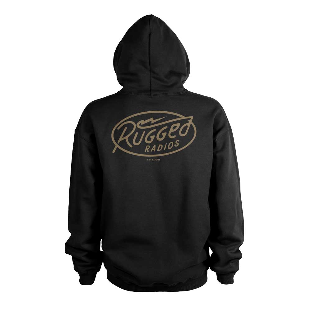 Rugged Radios BOLT Pullover Hoodie - Black - Large