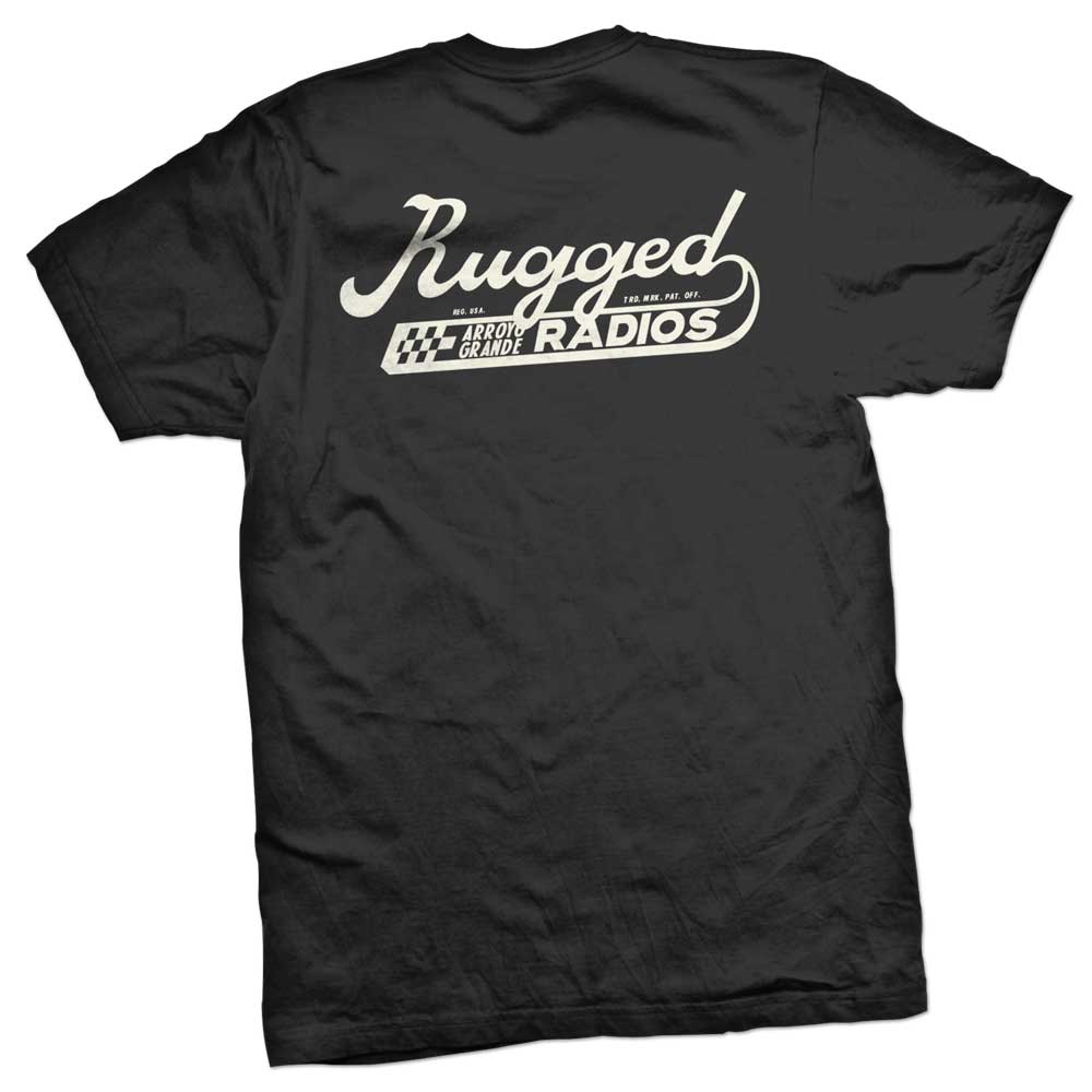 Rugged Radios SCRIPT T-Shirt - Black - Extra Large