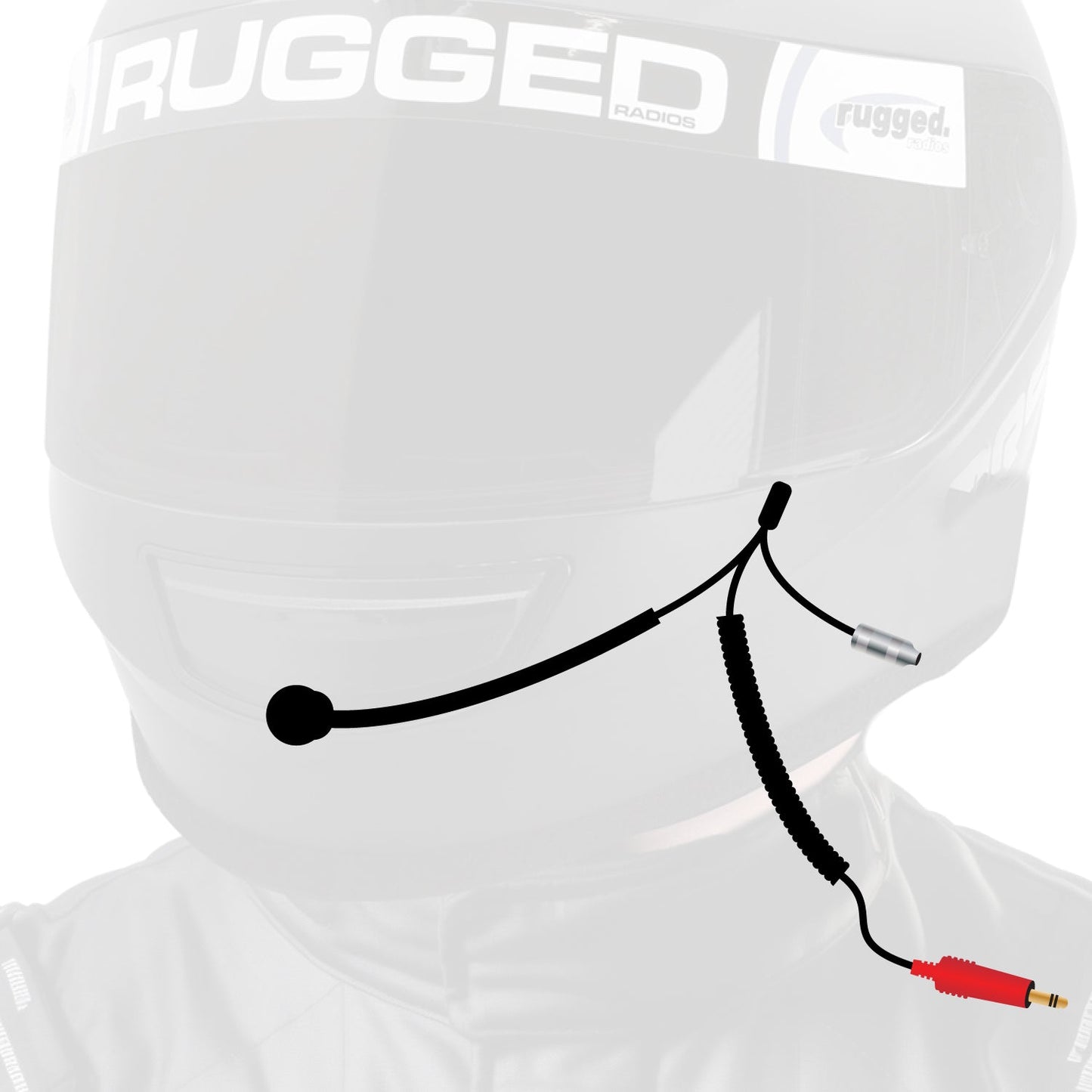 3C NASCAR Wired Coil Cord Helmet Kit with Mic and 3.5mm Jack