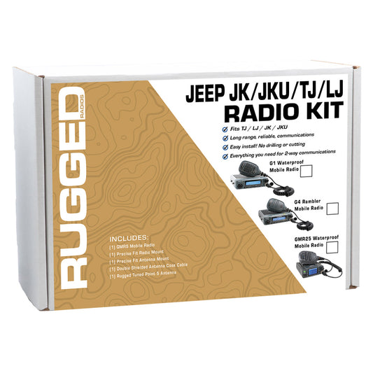GMRS Mobile Radio Kit for Jeep Wrangler TJ LJ and JK - JK 2-Door (07-10) and JKU 4-Door (07-19) / Rambler G4