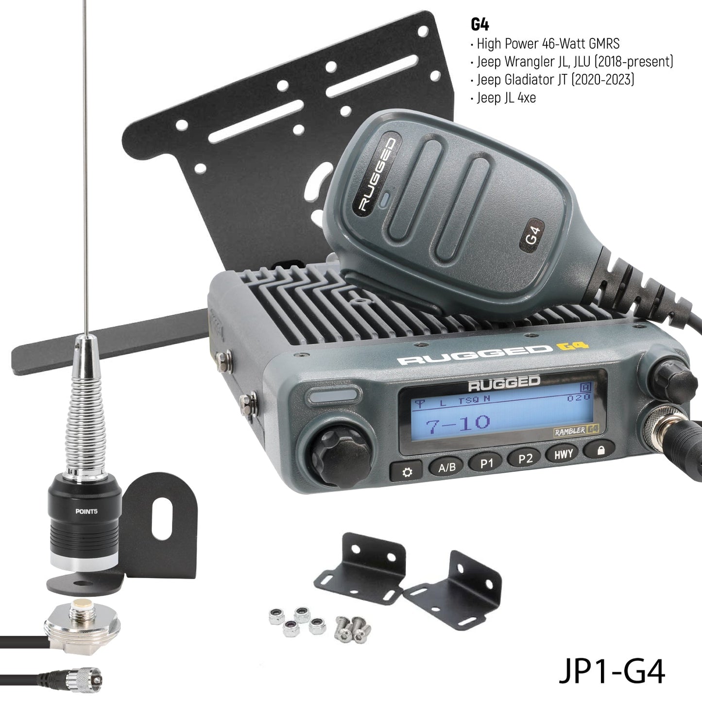 GMRS Mobile Radio Kit for Jeep Wrangler JL and Gladiator JT - GMR25 Waterproof
