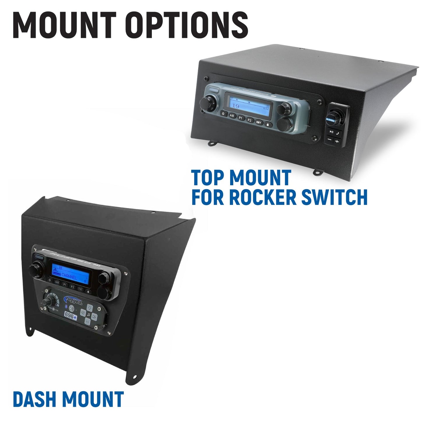 Kawasaki Teryx KRX Complete Communication Kit with Bluetooth Intercom and 2-Way Radio - STX Stereo / M1 VHF Business Band / Dash Mount