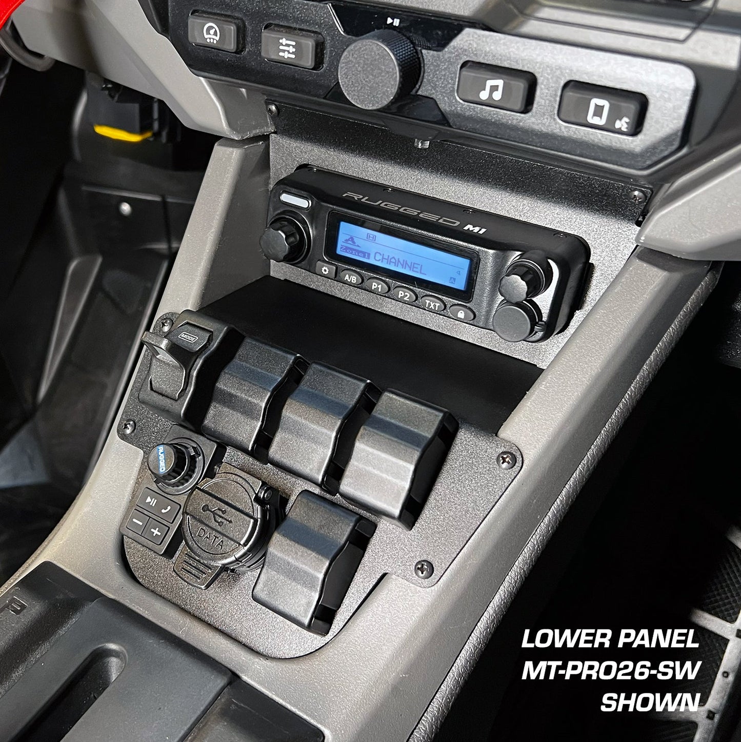 Lower Accessory Panel for 2026 Polaris RZR Pro R Ultimate with 10.4 Inch Touchscreen - Rocker Switch