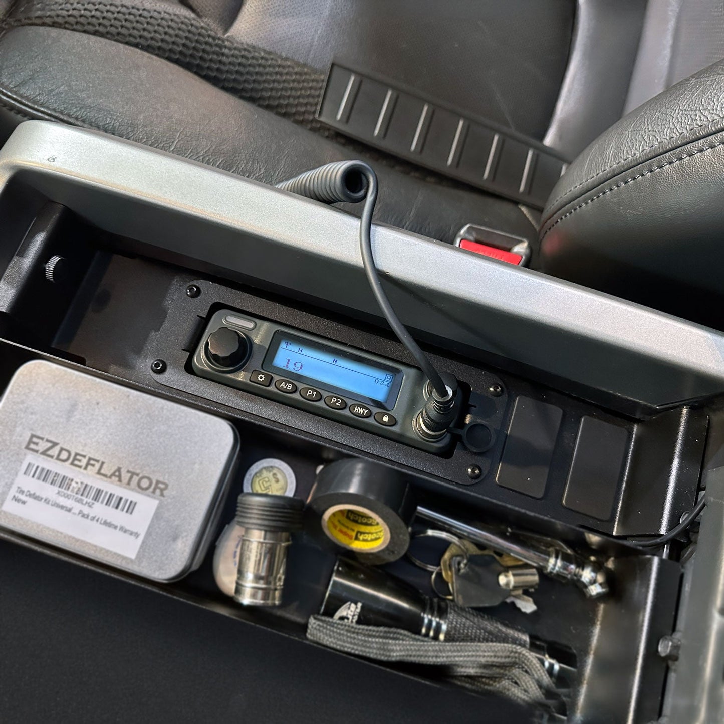 Center Console Radio Mount for Ford Chevy GMC and Ram TRX Trucks - Kenwood TK7360
