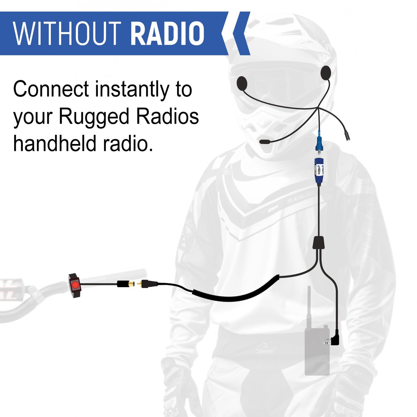 MOTO MAX Complete Motorcycle Communication Kit with Heavy-Duty OFFROAD Cables - R1