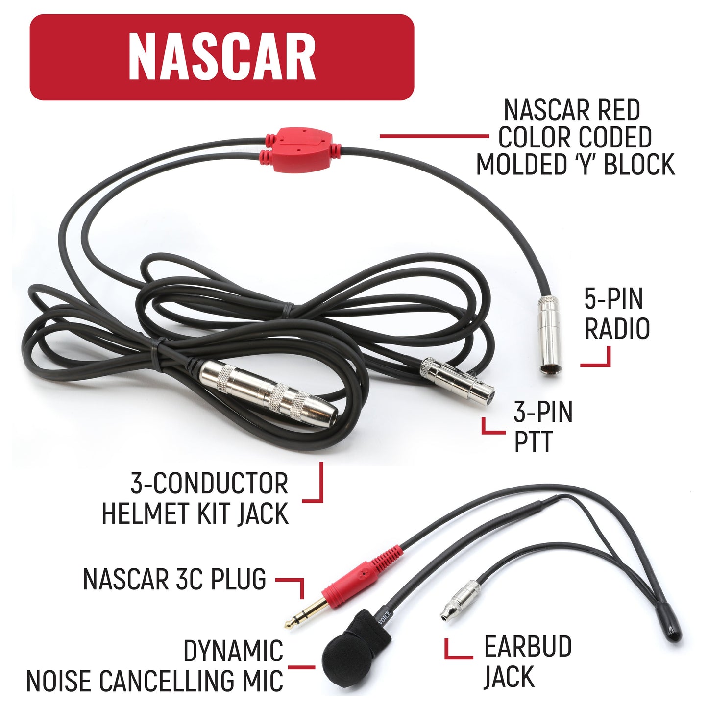 NASCAR Driver Only Long Track Racing Communication Kit with RDH16 Radio