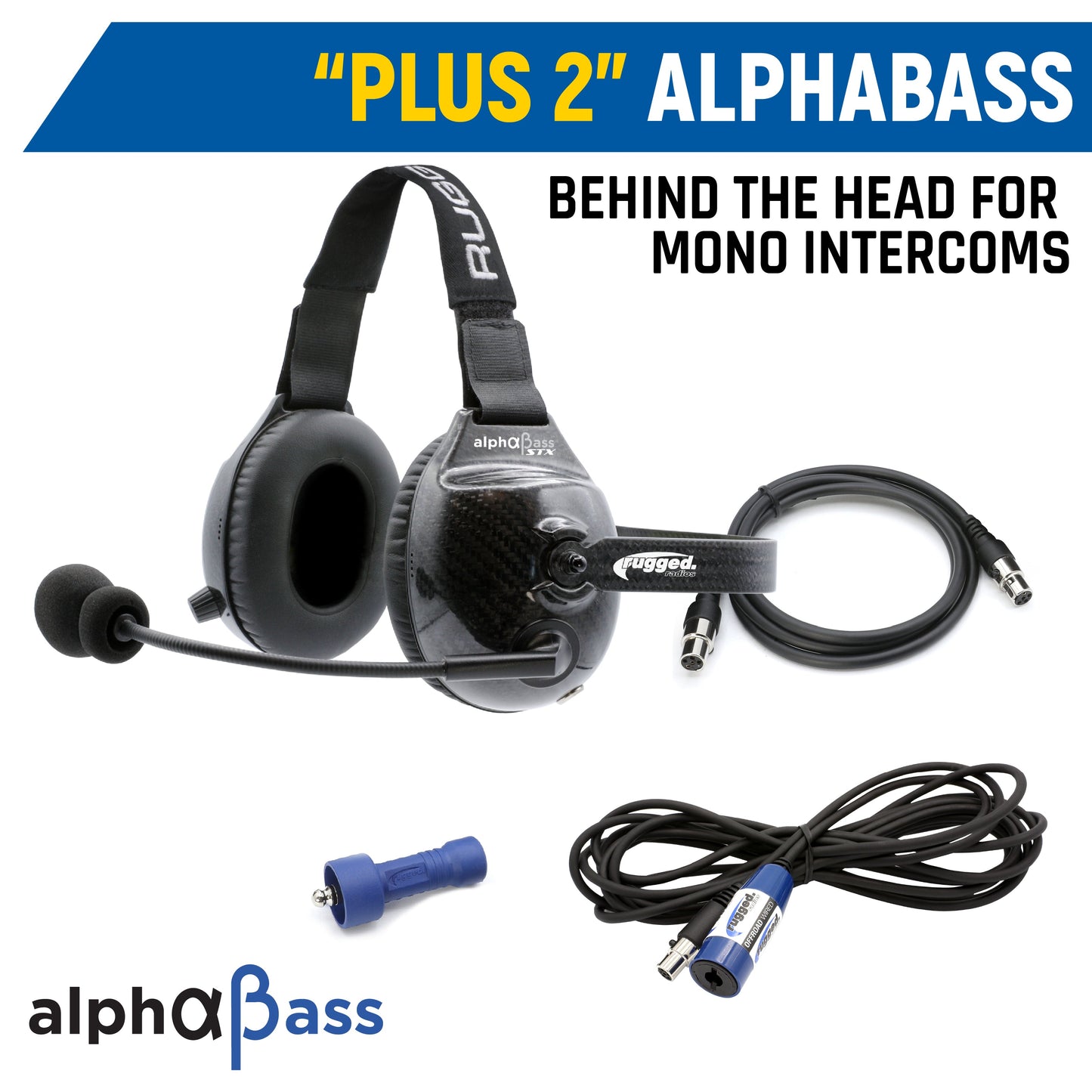 Rear Seat Expansion Kit with Helmet Kits or Headsets - STX Stereo / AlphaBass Headset - Behind the Head