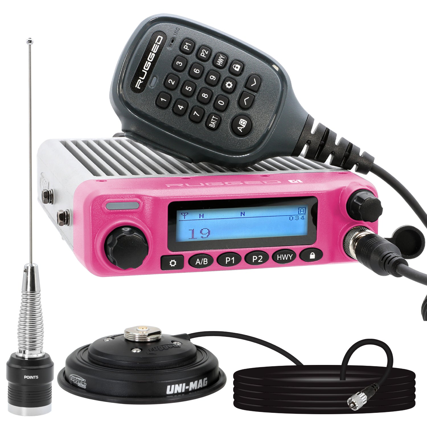 Radio Kit - Pink Rugged G1 ADVENTURE SERIES Waterproof GMRS Mobile Rad ...