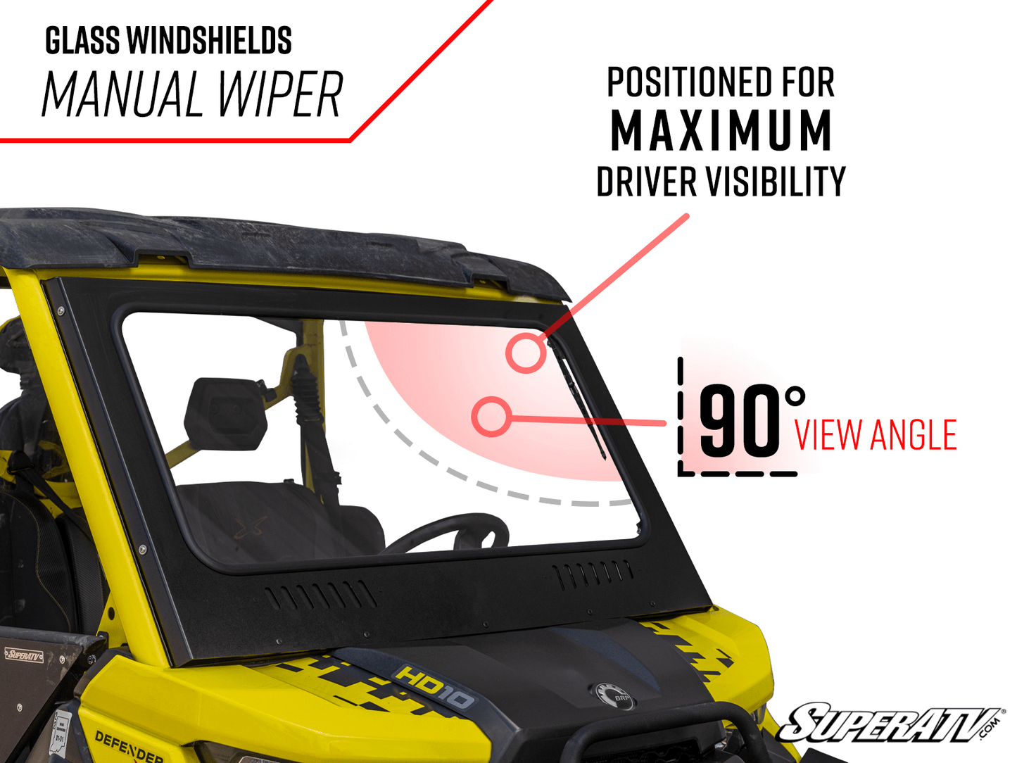 Can-Am Defender HD9 Glass Windshield