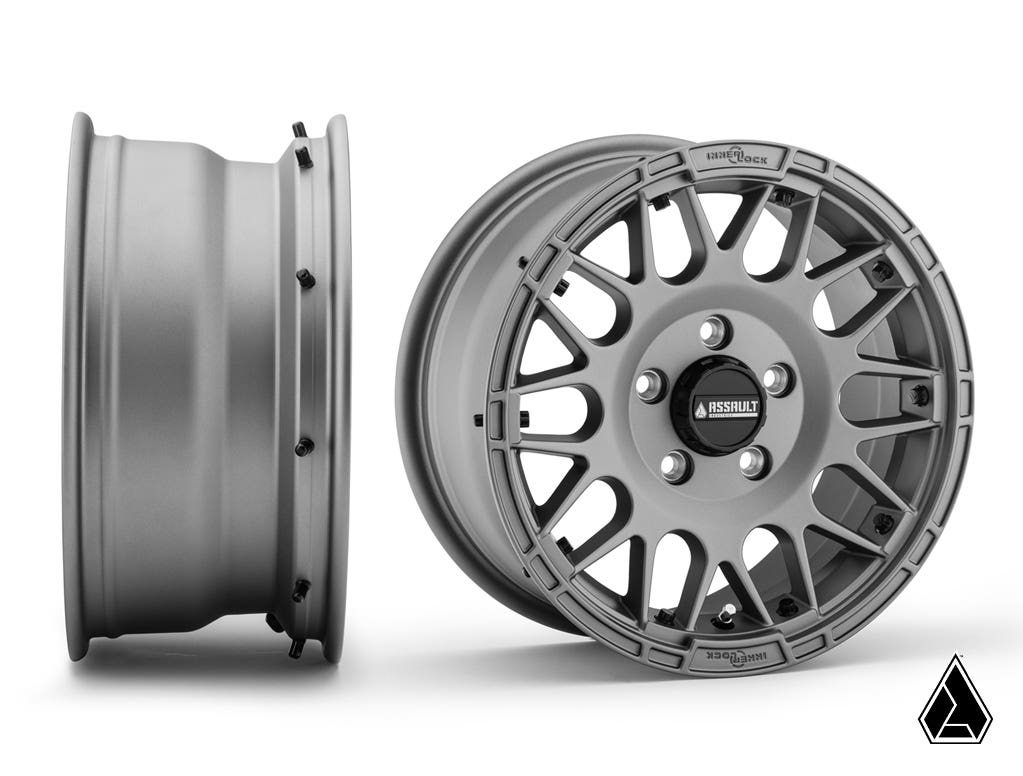 Standard XT Warrior Tires 30x10x15 on 15x7 Assault Industries Hellfire Matte Titanium Wheels 4/136 Pattern