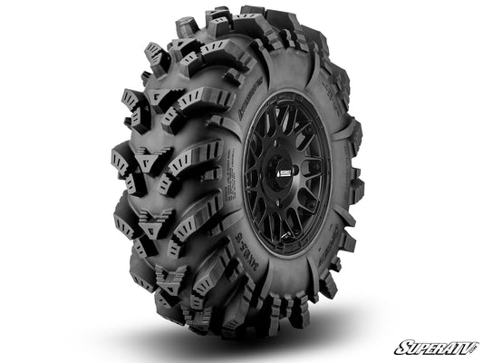 Intimidator Tires 34x10x15 on 15" Satin Black Hellfire Wheels 4/136 Pattern