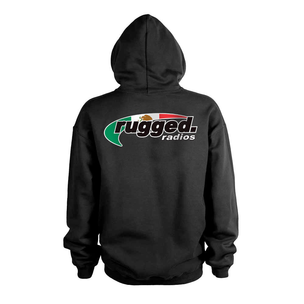 Rugged Radios MEXICAN FLAG Pullover Hoodie - Black - SM