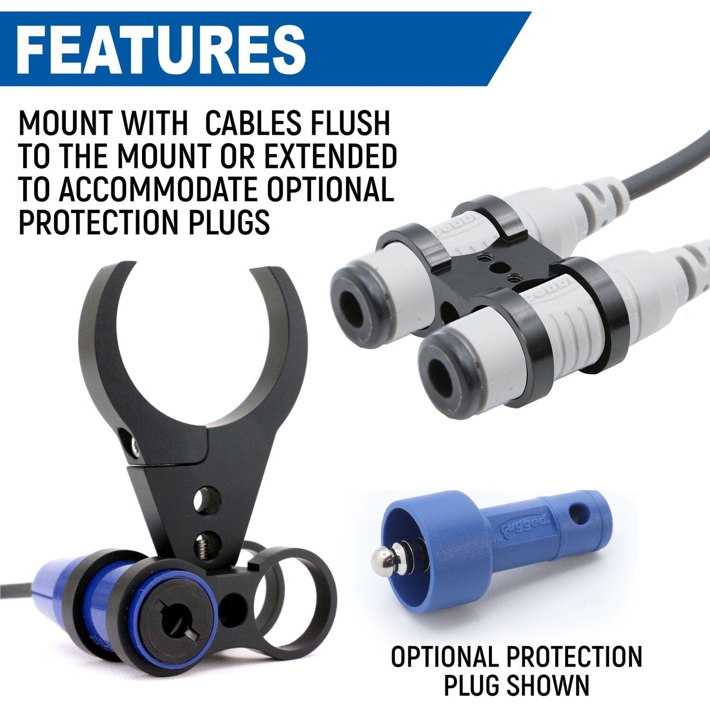 Dual Headset or Helmet Jack - Bar Mount - Offroad