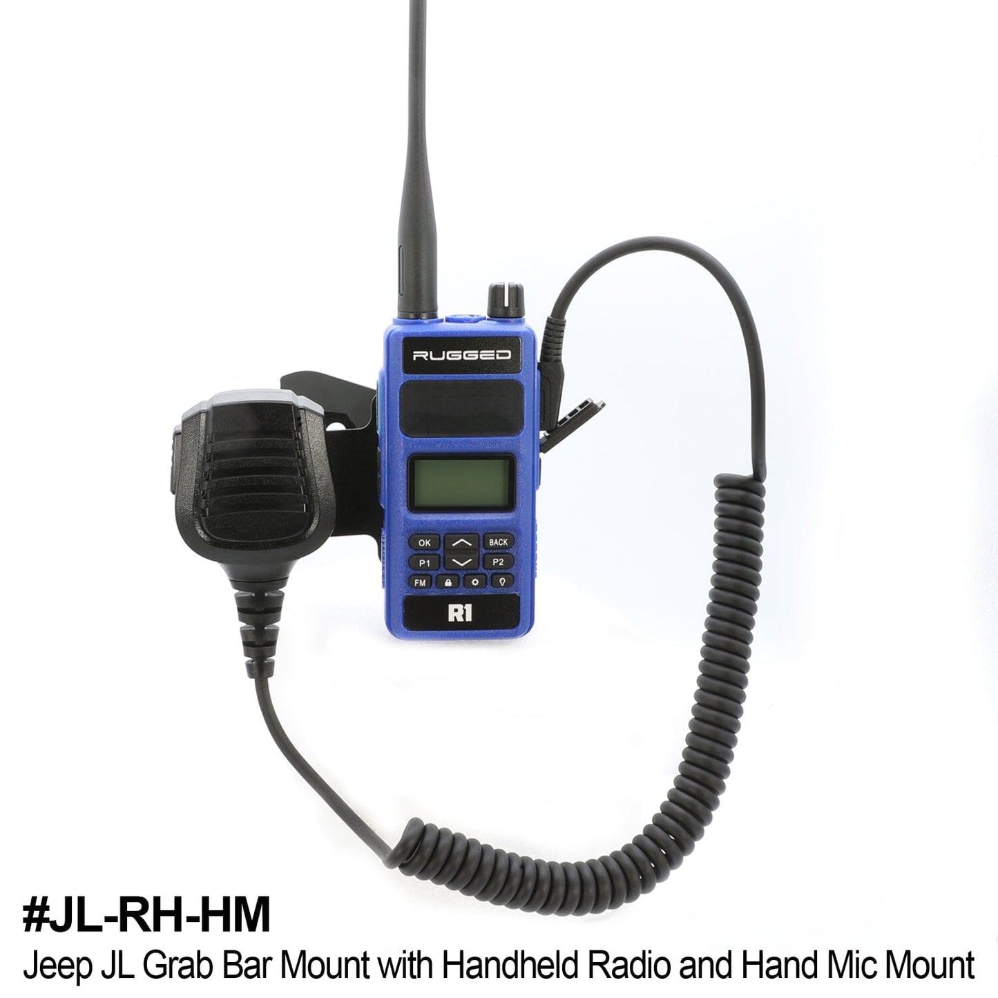 Handheld Radio Grab Bar Mount for Jeep Wrangler JK JKU JL and Gladiator JT - JL/JT - Radio-Only Mount