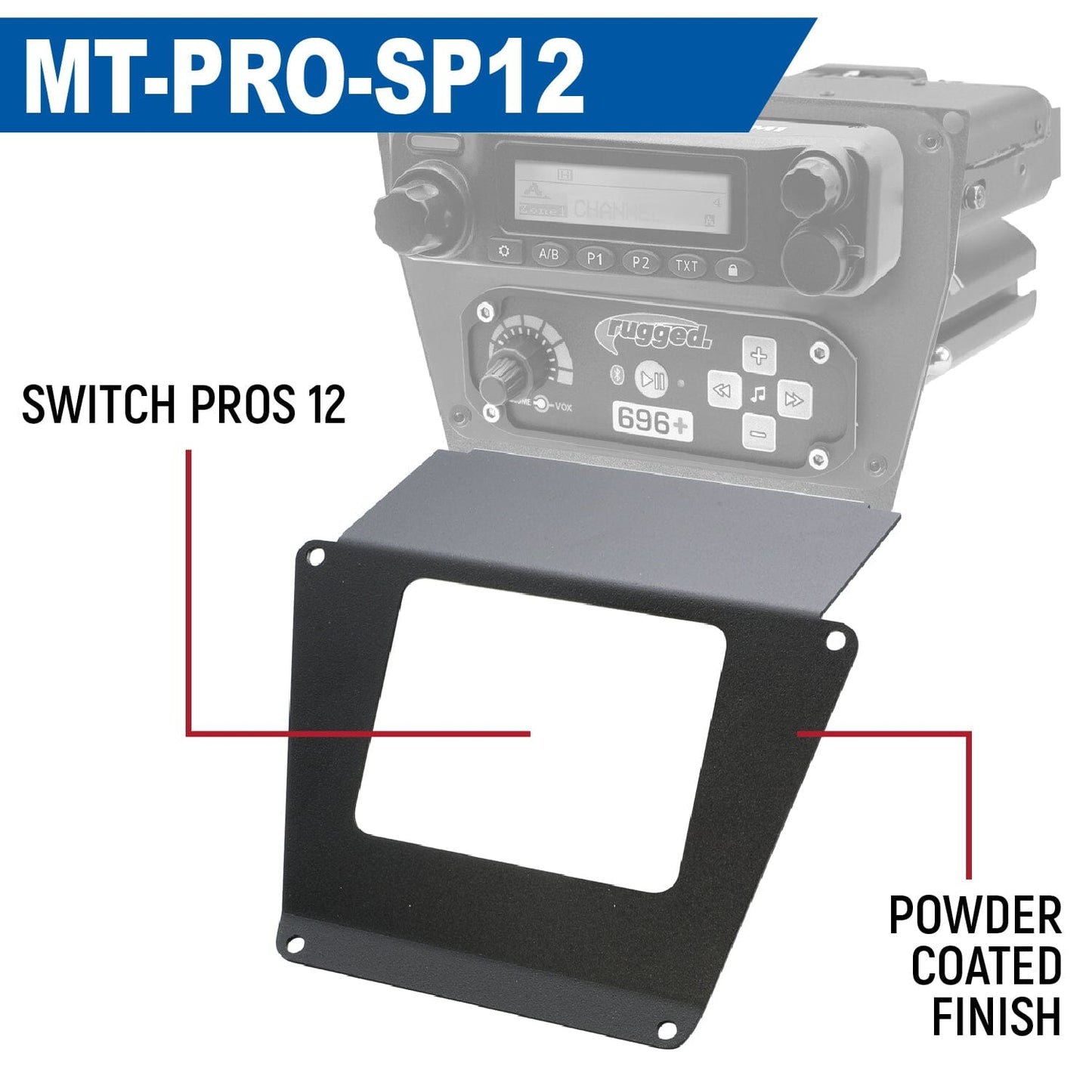 Lower Accessory Panel for Polaris RZR PRO XP RZR Turbo R and RZR PRO R Dash Mount Radio and Intercom - SPOD Touchscreen