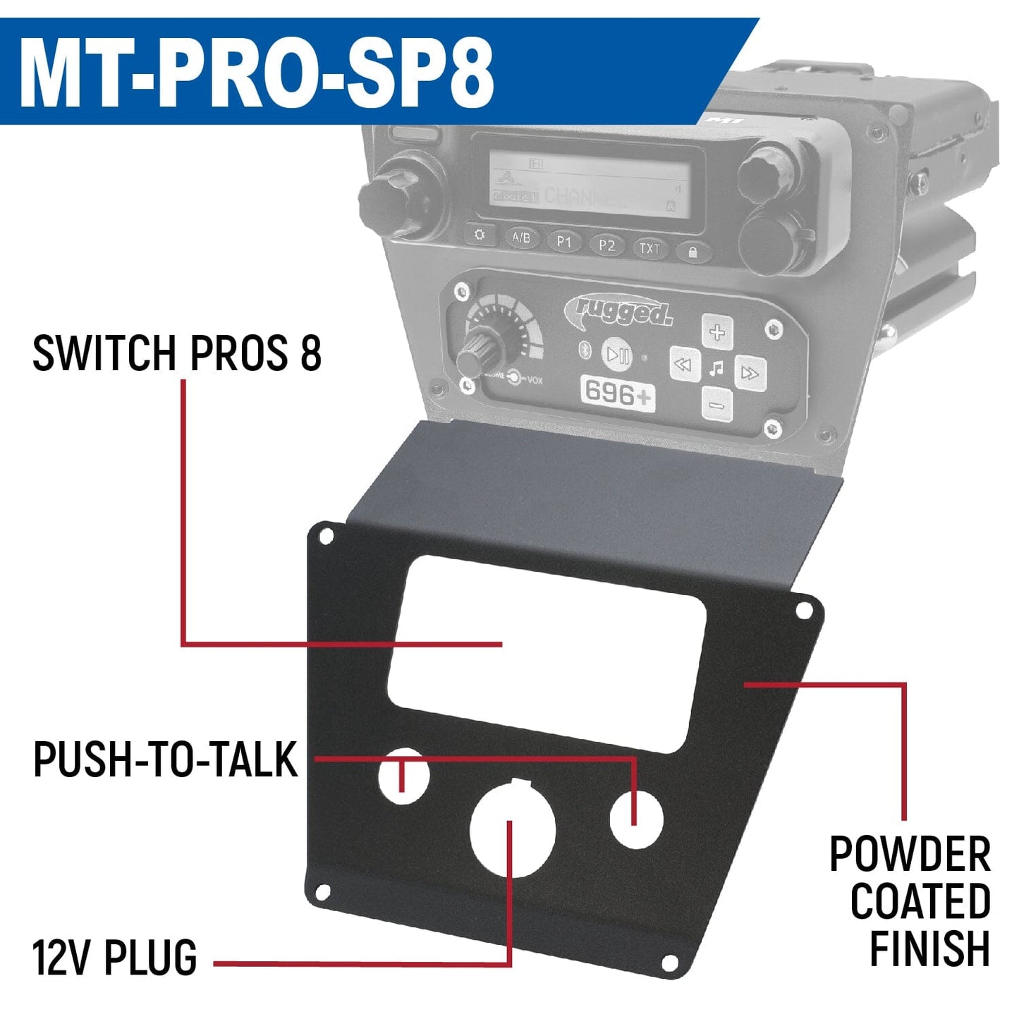 Lower Accessory Panel for Polaris RZR PRO XP RZR Turbo R and RZR PRO R Dash Mount Radio and Intercom - Switch Pros 8