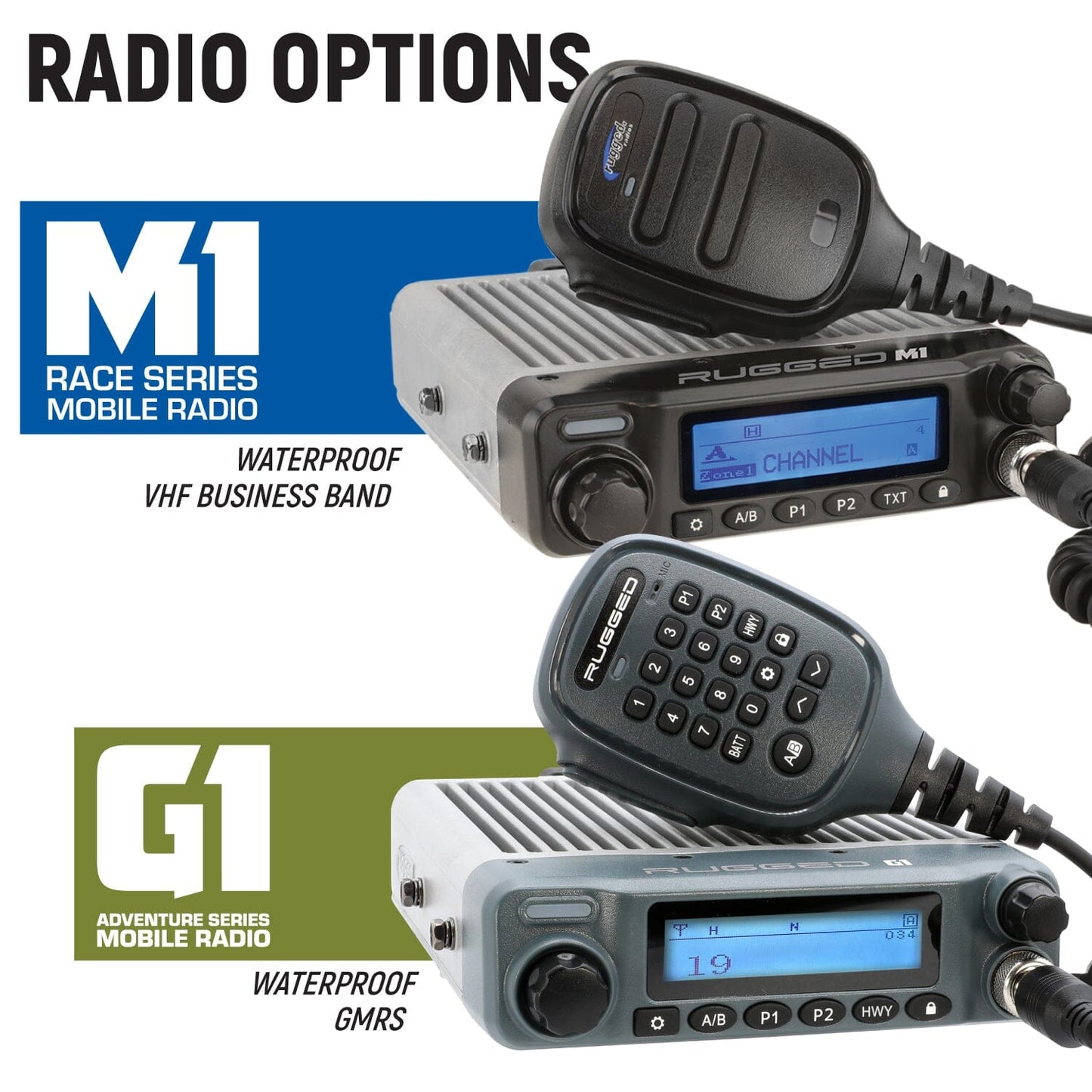 Polaris RZR PRO XP - Turbo R - Pro R - Complete Communication Kit with Bluetooth Intercom and 2-Way Radio - 696 PLUS / G1 GMRS / Center Mount