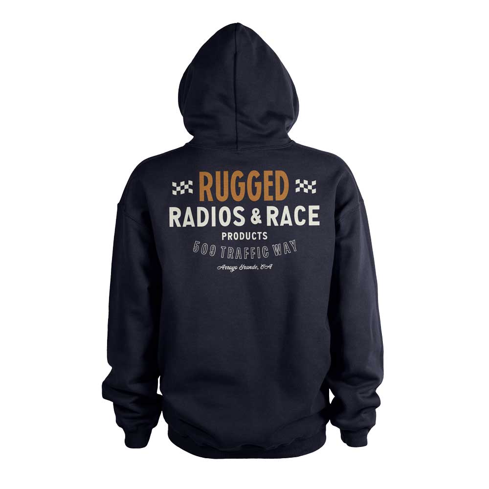 Rugged Radios VINTAGE RACE Pullover Hoodie - Navy Blue - Medium
